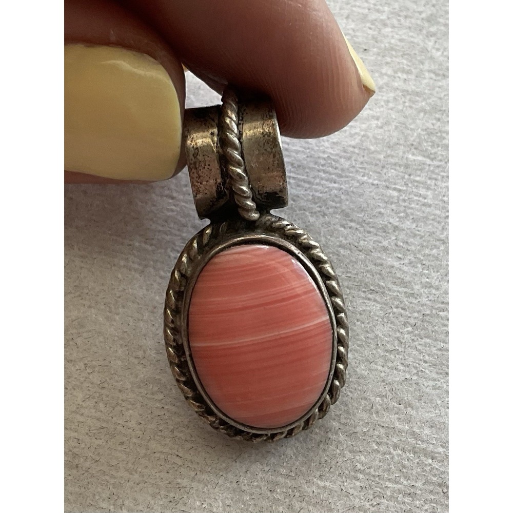 vintage Mexico 925 sterling silver TL-85 Gemstone pendant  Estate Jewelry